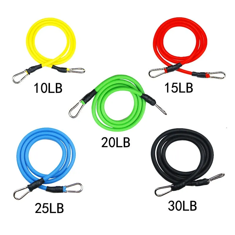 11 Pcs Resistance Bands Set Training Exercise Yoga Tubes Pull Rope Equipment With Bag
