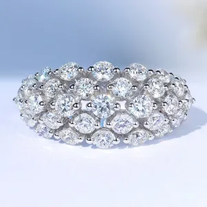 1.5CTW Wide Diamond Multi Stone Cluster Ring