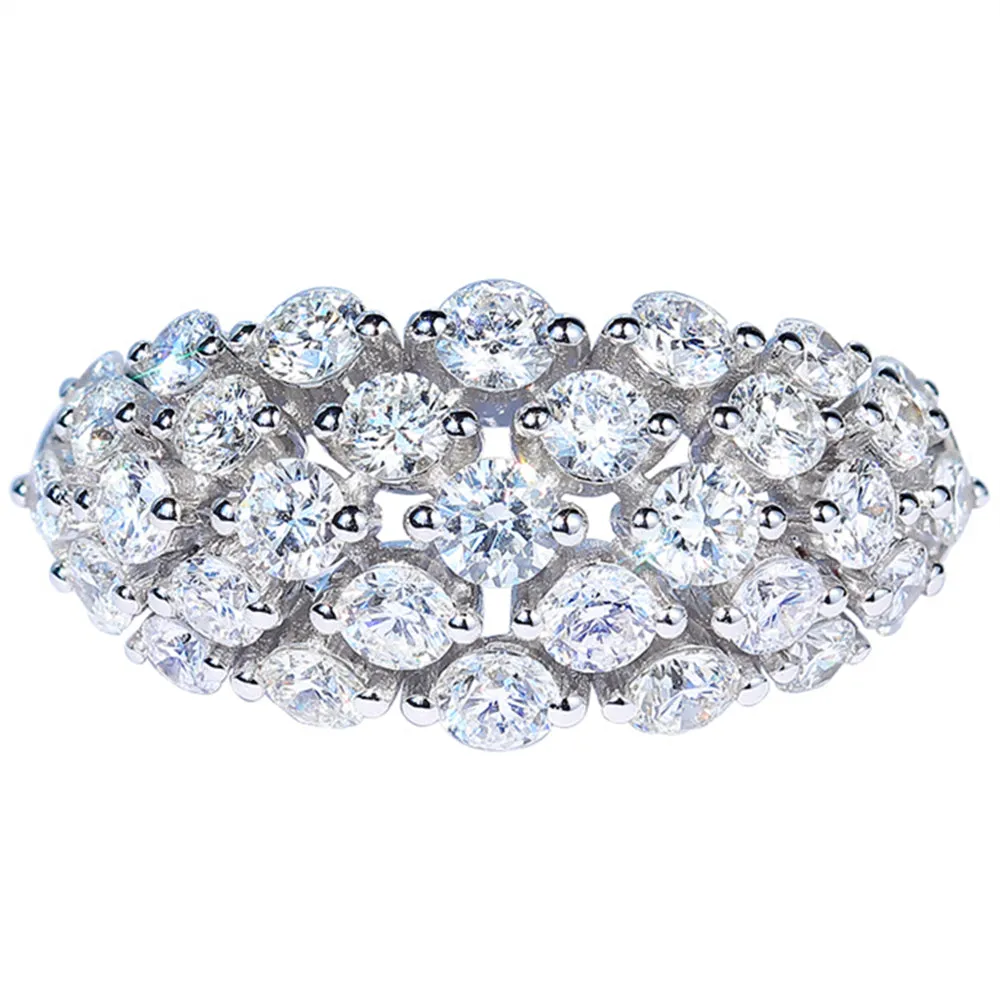 1.5CTW Wide Diamond Multi Stone Cluster Ring