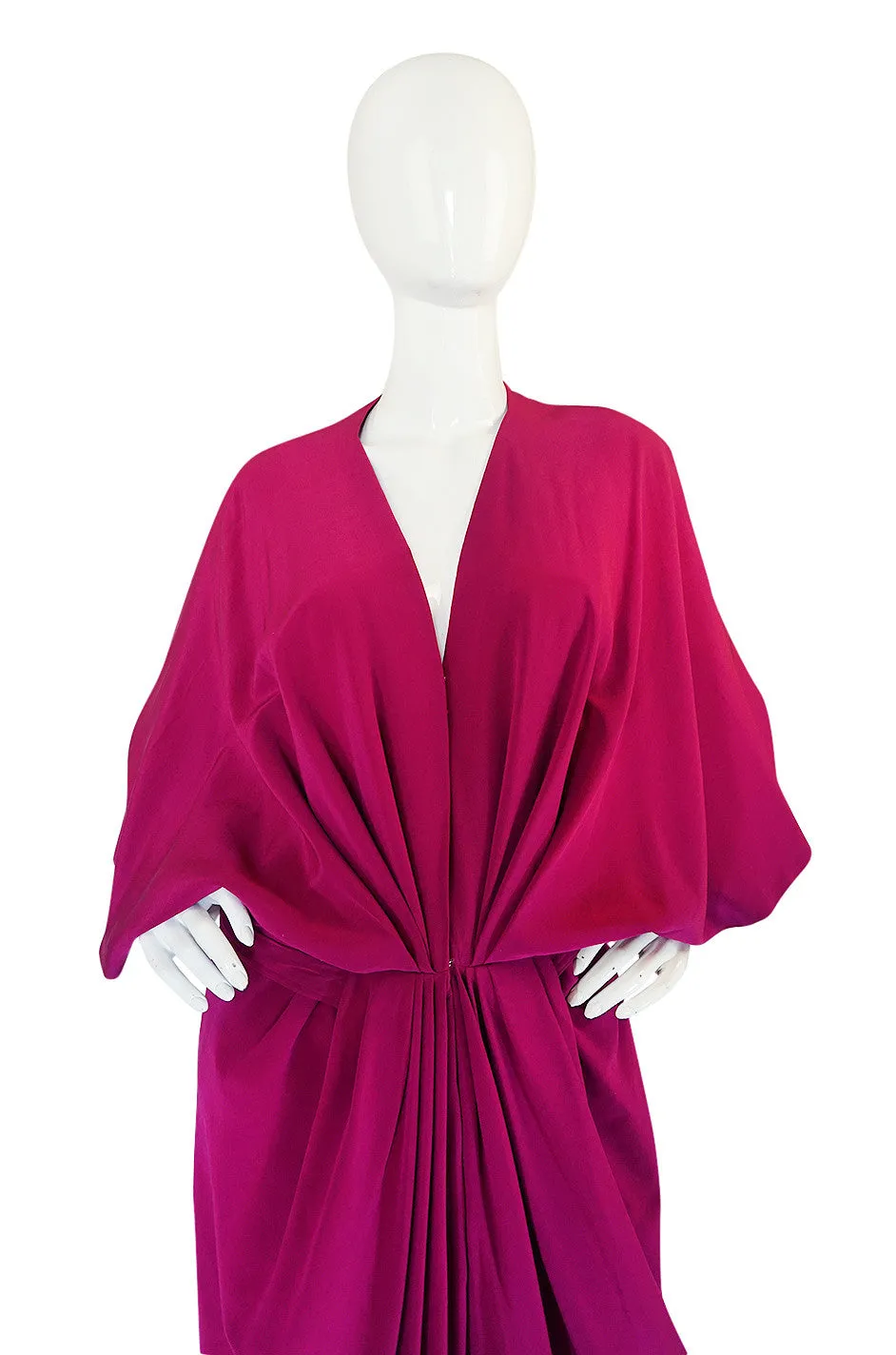 1960s Jean Patou Numbered Haute Couture Draped Silk Dress
