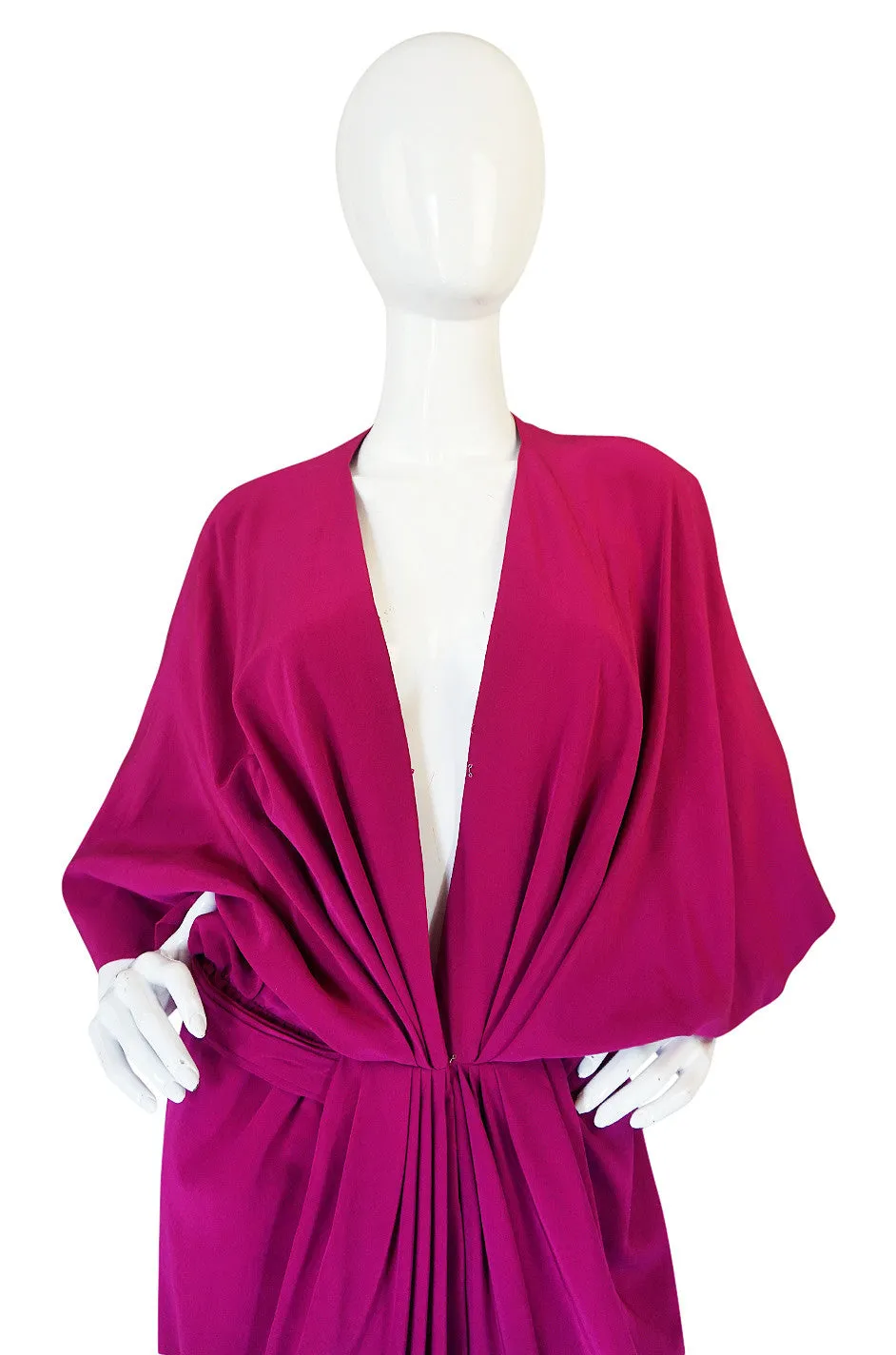 1960s Jean Patou Numbered Haute Couture Draped Silk Dress