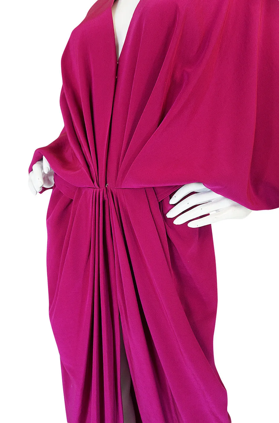 1960s Jean Patou Numbered Haute Couture Draped Silk Dress