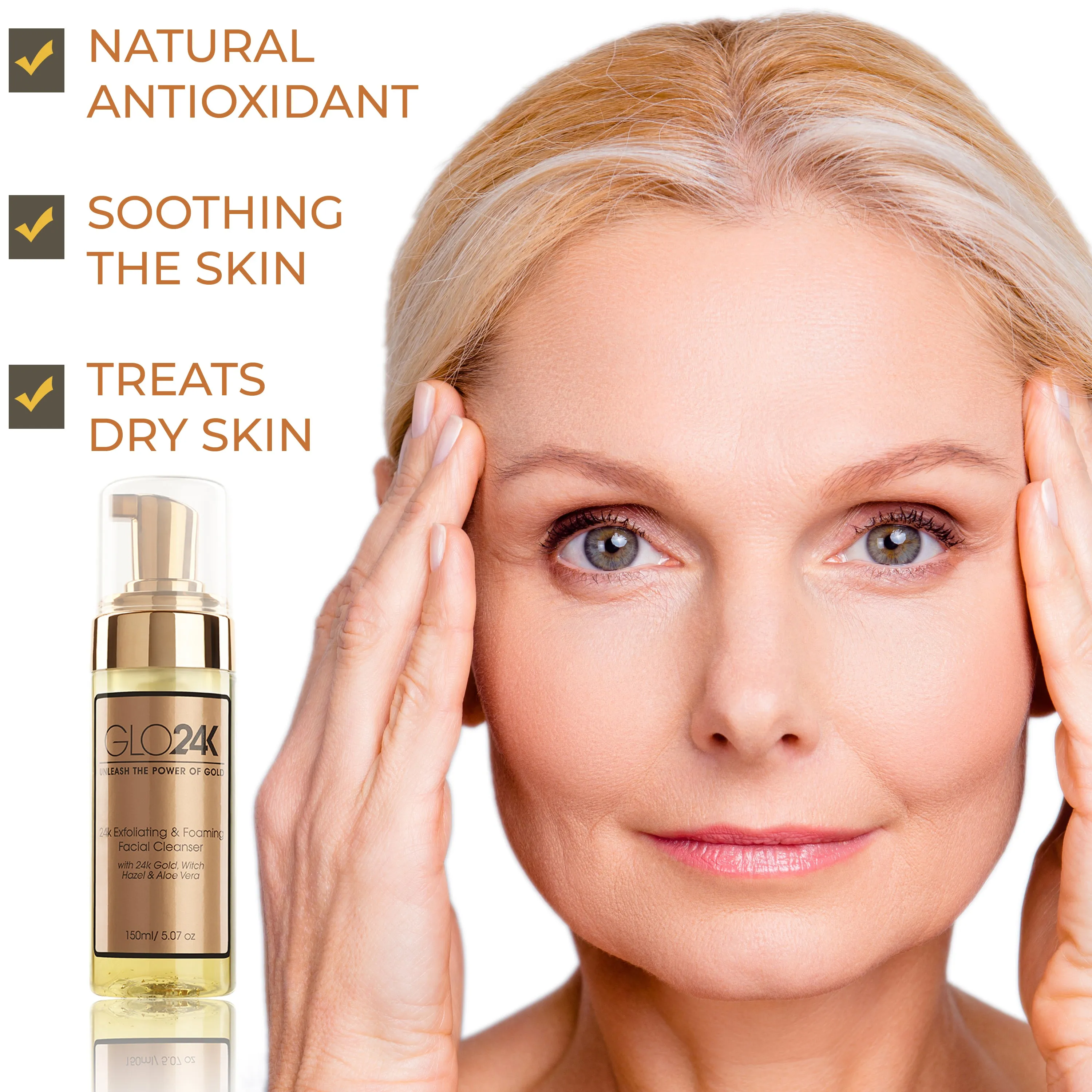 24K Exfoliating & Foaming Facial Cleanser