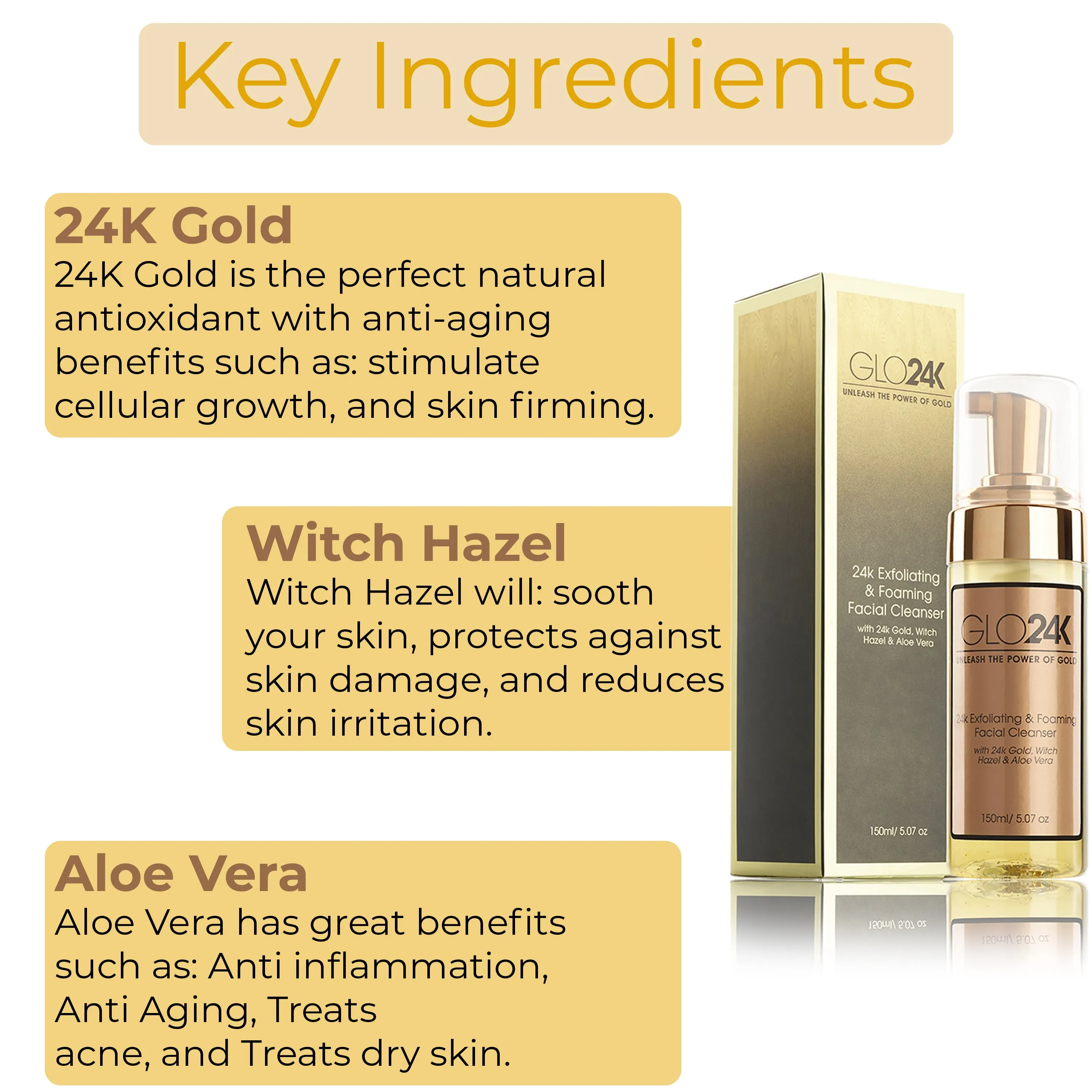 24K Exfoliating & Foaming Facial Cleanser