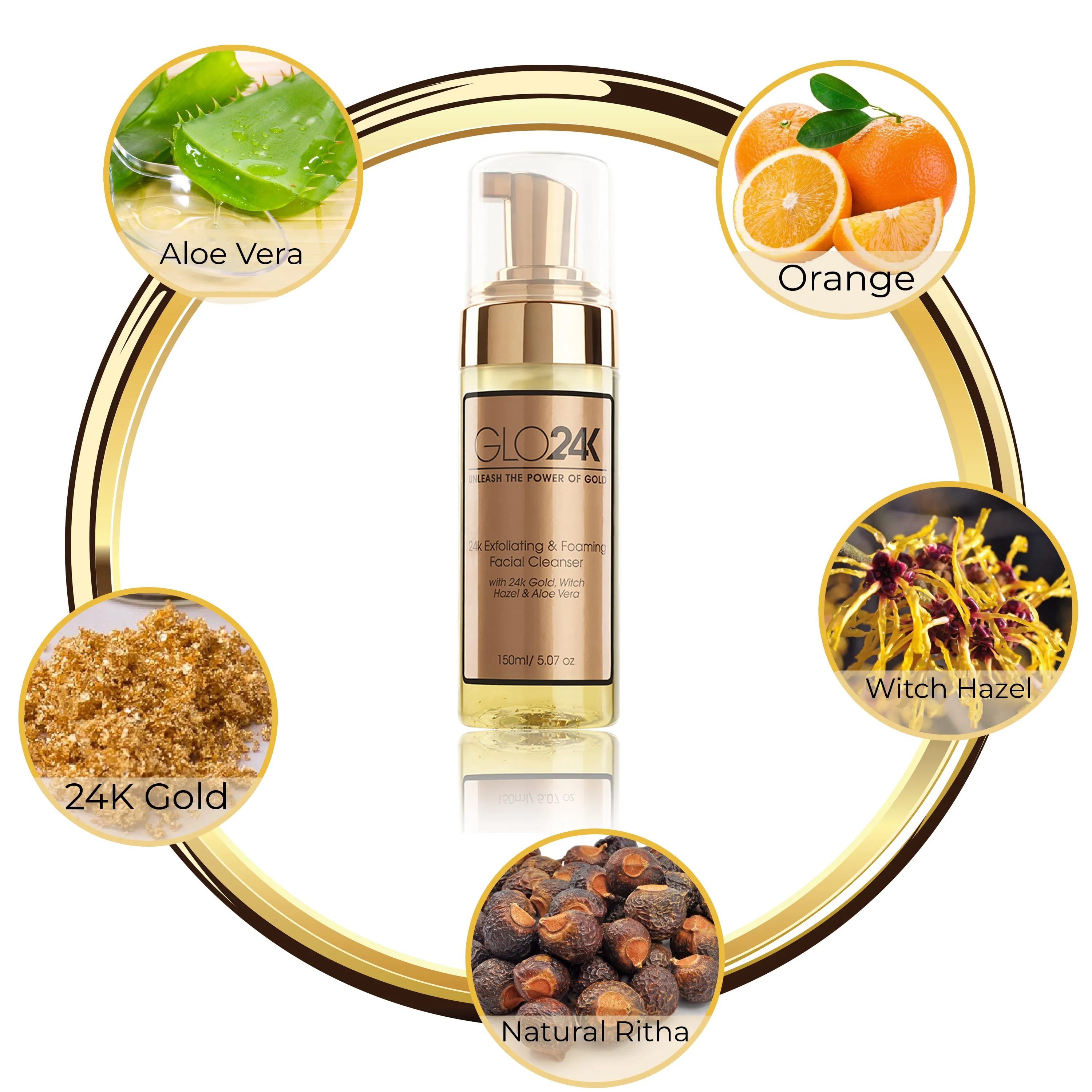 24K Exfoliating & Foaming Facial Cleanser