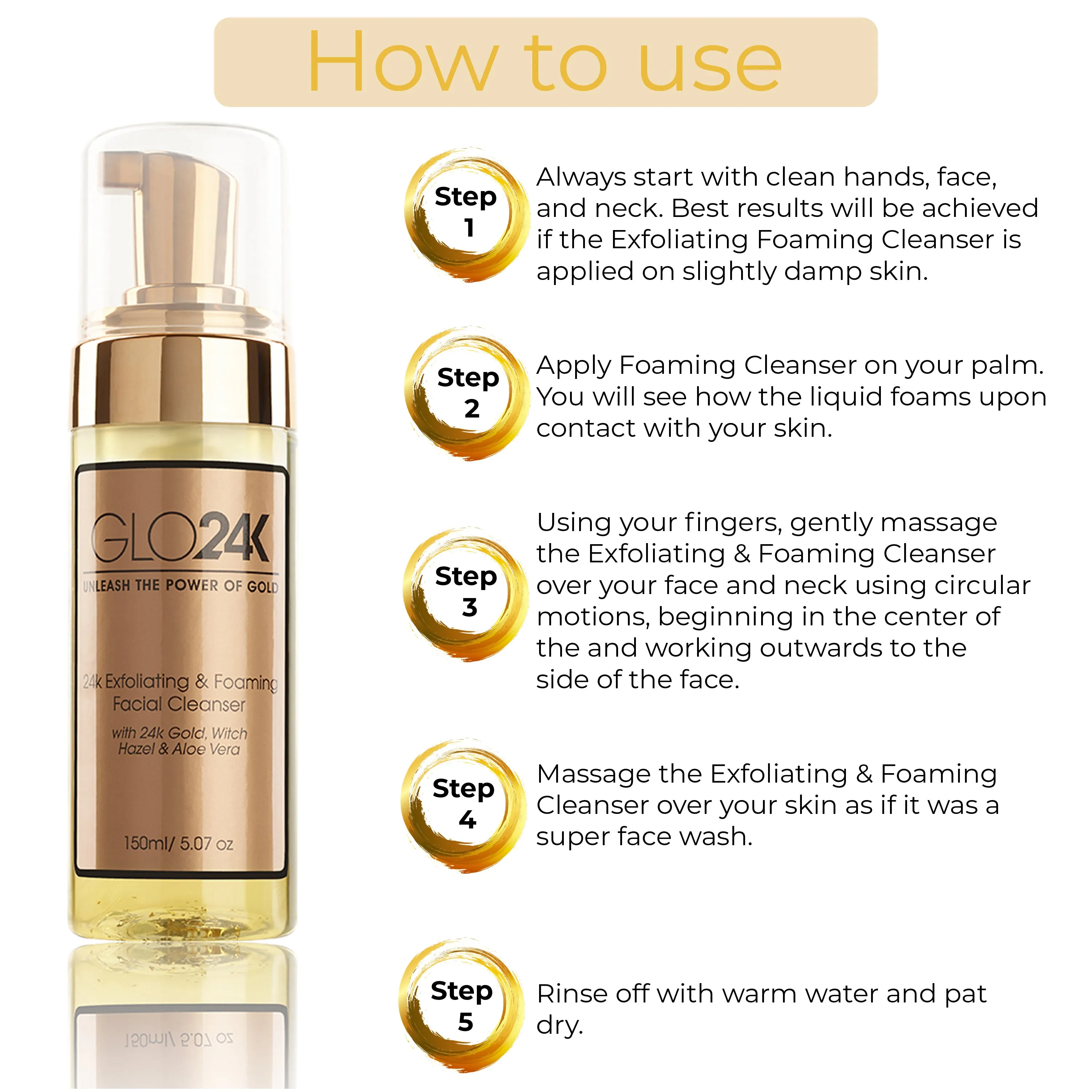 24K Exfoliating & Foaming Facial Cleanser