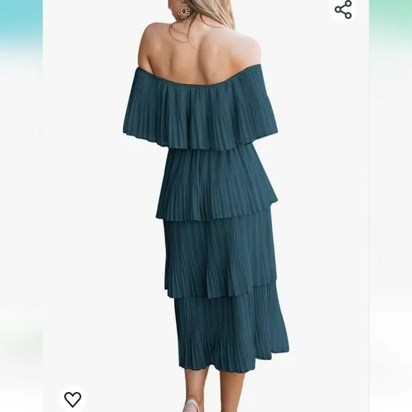 ⭐️40% Off⭐️ Teal Pleates Tiered Dress