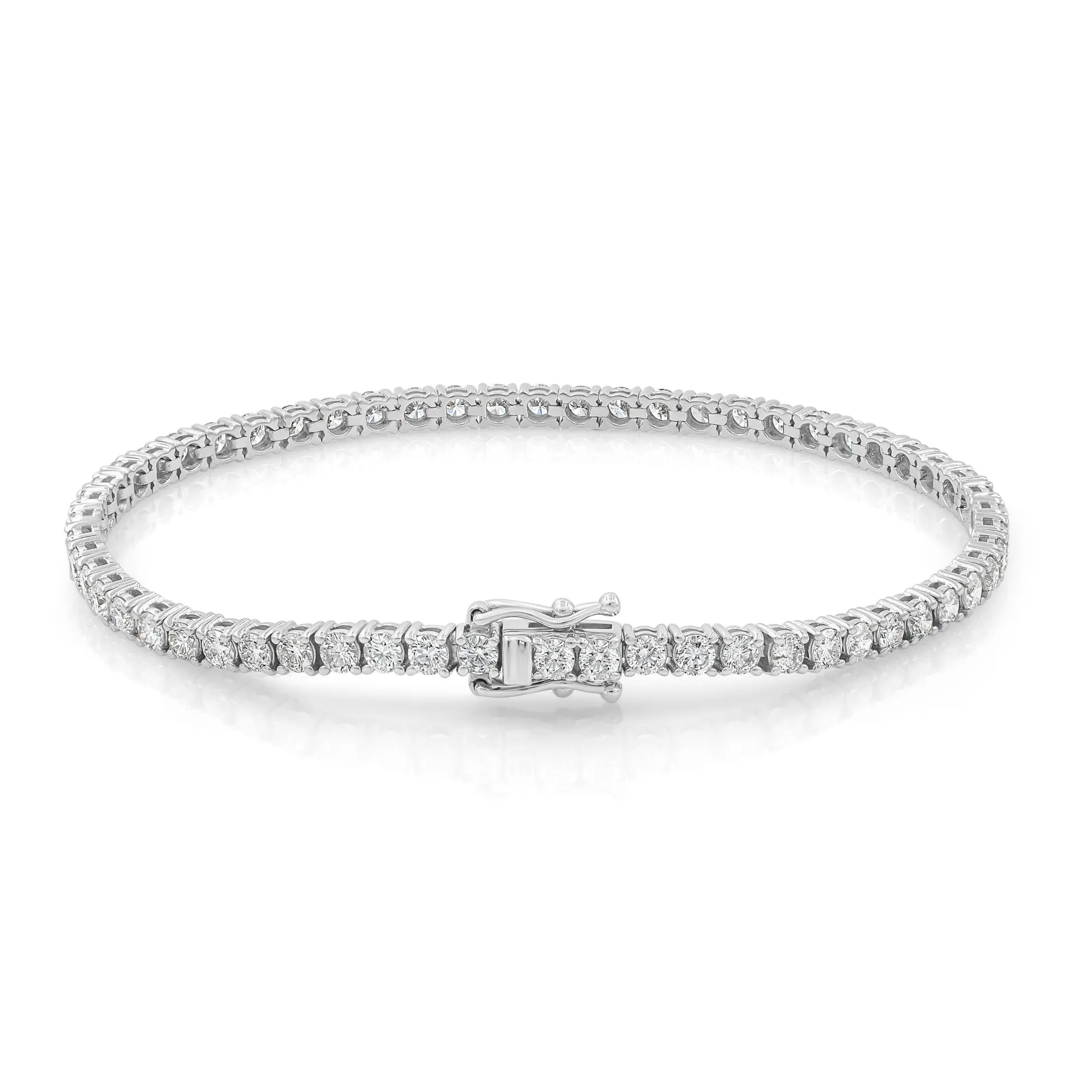 7 pointer white gold tennis bracelet