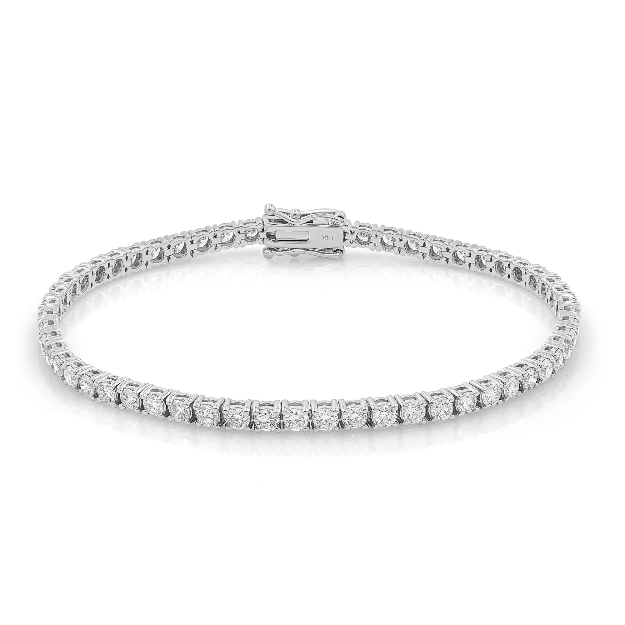7 pointer white gold tennis bracelet