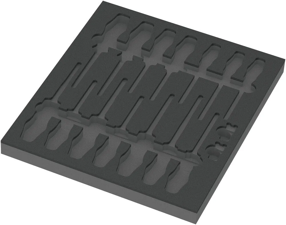 9811 Foam insert VDE screwdriver set 1, empty, 344 x 30 x 392 mm