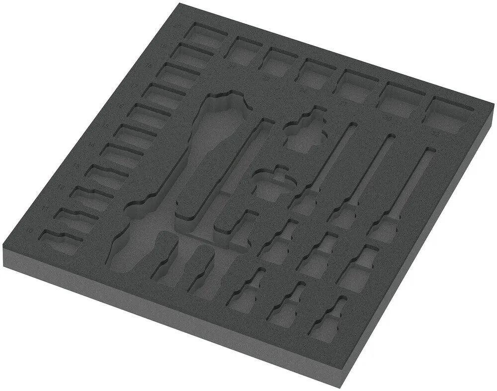 9822 Foam insert 8000 C Zyklop 1/2" ratchet set 1, empty, 344 x 30 x 392 mm