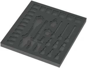 9822 Foam insert 8000 C Zyklop 1/2" ratchet set 1, empty, 344 x 30 x 392 mm