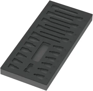 9823 Foam insert Zyklop B 3/8" bit socket set 1, empty, 172 x 30 x 392 mm