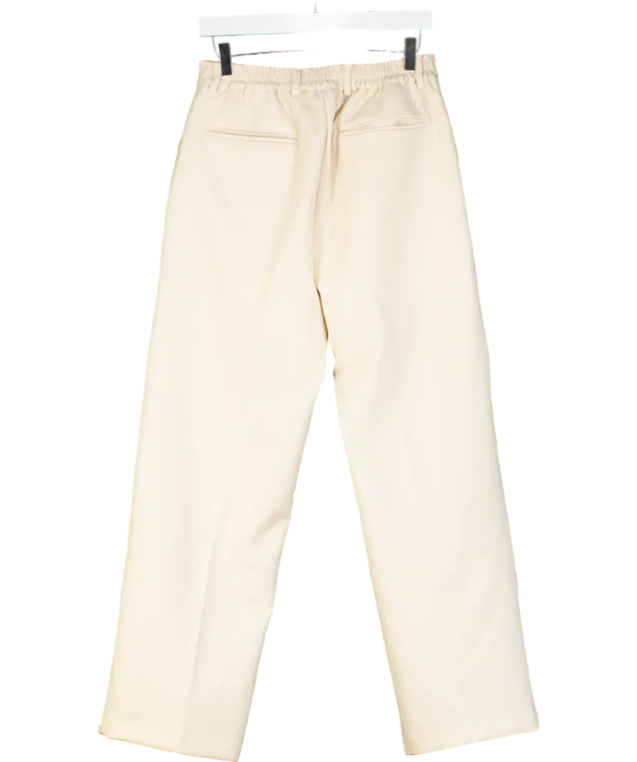 About:Blank Cream Everyday Pleated Trousers UK S