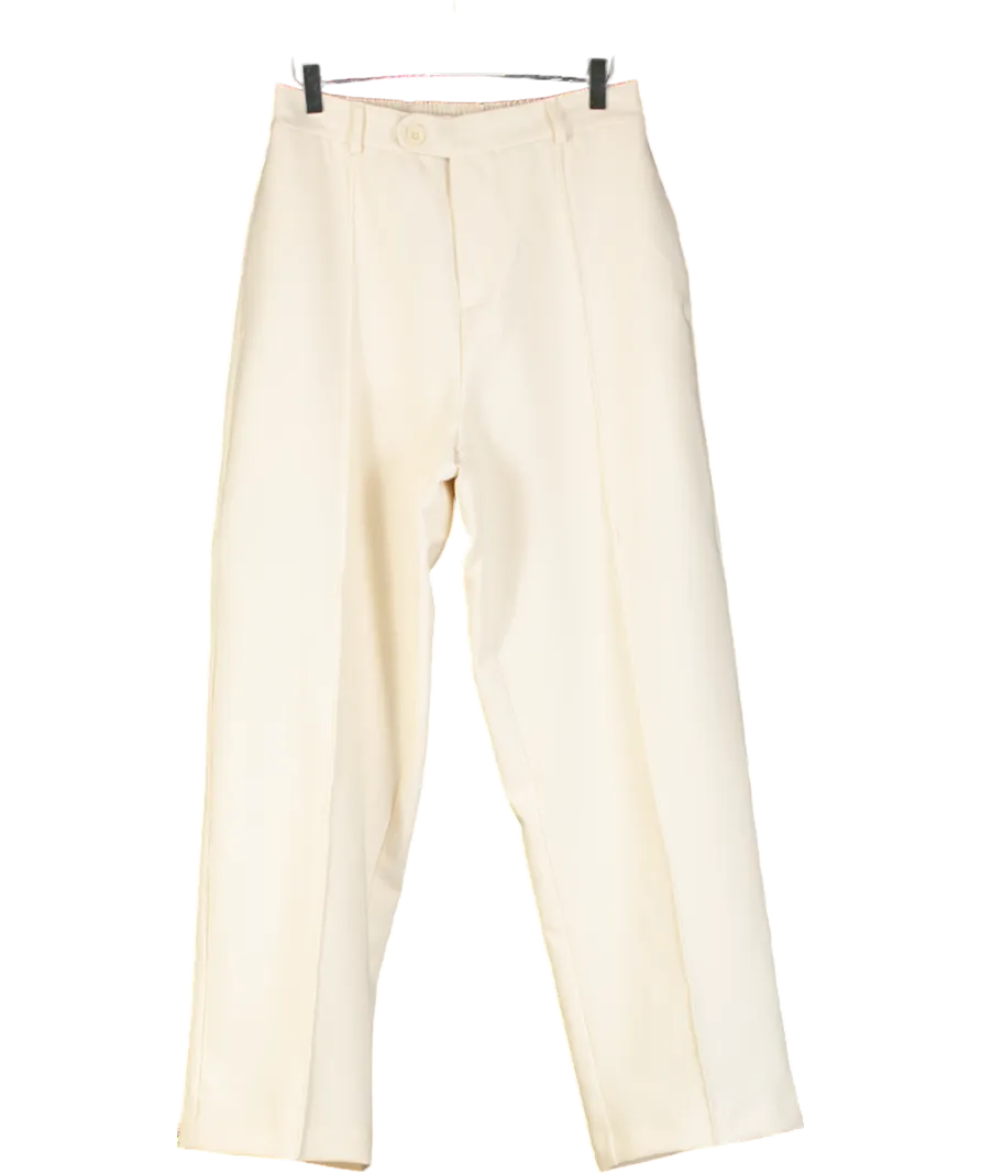 About:Blank Cream Everyday Pleated Trousers UK S