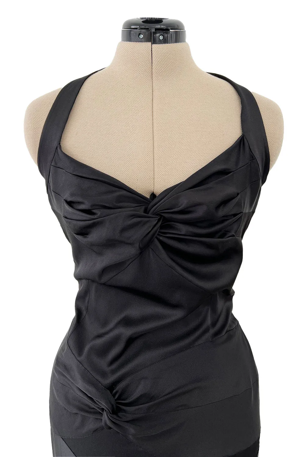 Ad Campaign Fall 2003 Christian Dior by John Galliano Runway Black Silk Halter Dress