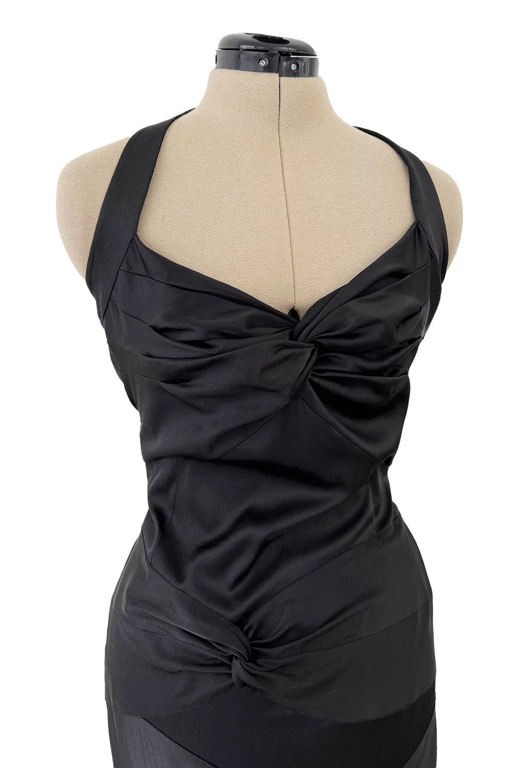 Ad Campaign Fall 2003 Christian Dior by John Galliano Runway Black Silk Halter Dress