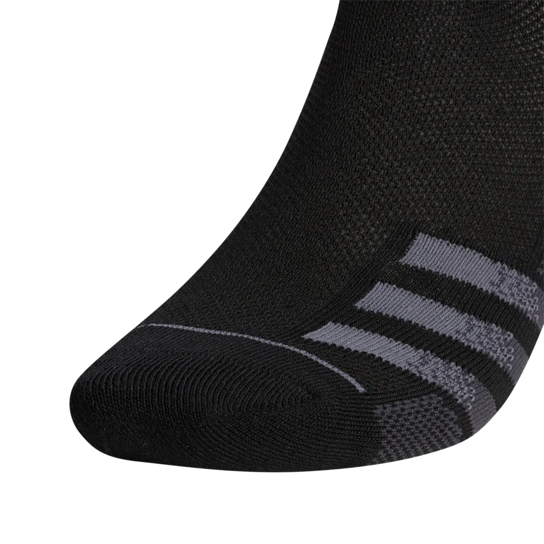 adidas Men's Superlite Quarter Crew Socks 3 Pack (Black)