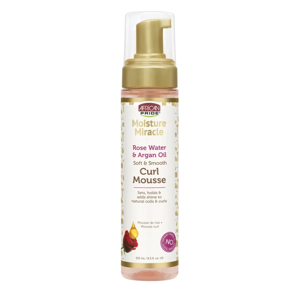 African Pride Moisture Miracle Rose Water & Argan Oil Curl Mousse 8.5oz