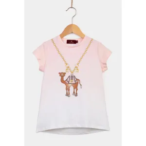 Aigner Kids Girl's Pink Camel Logo T-Shirt