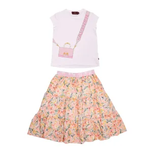 Aigner Kids Girl's Set T-Shirt & Skirt Multicolor
