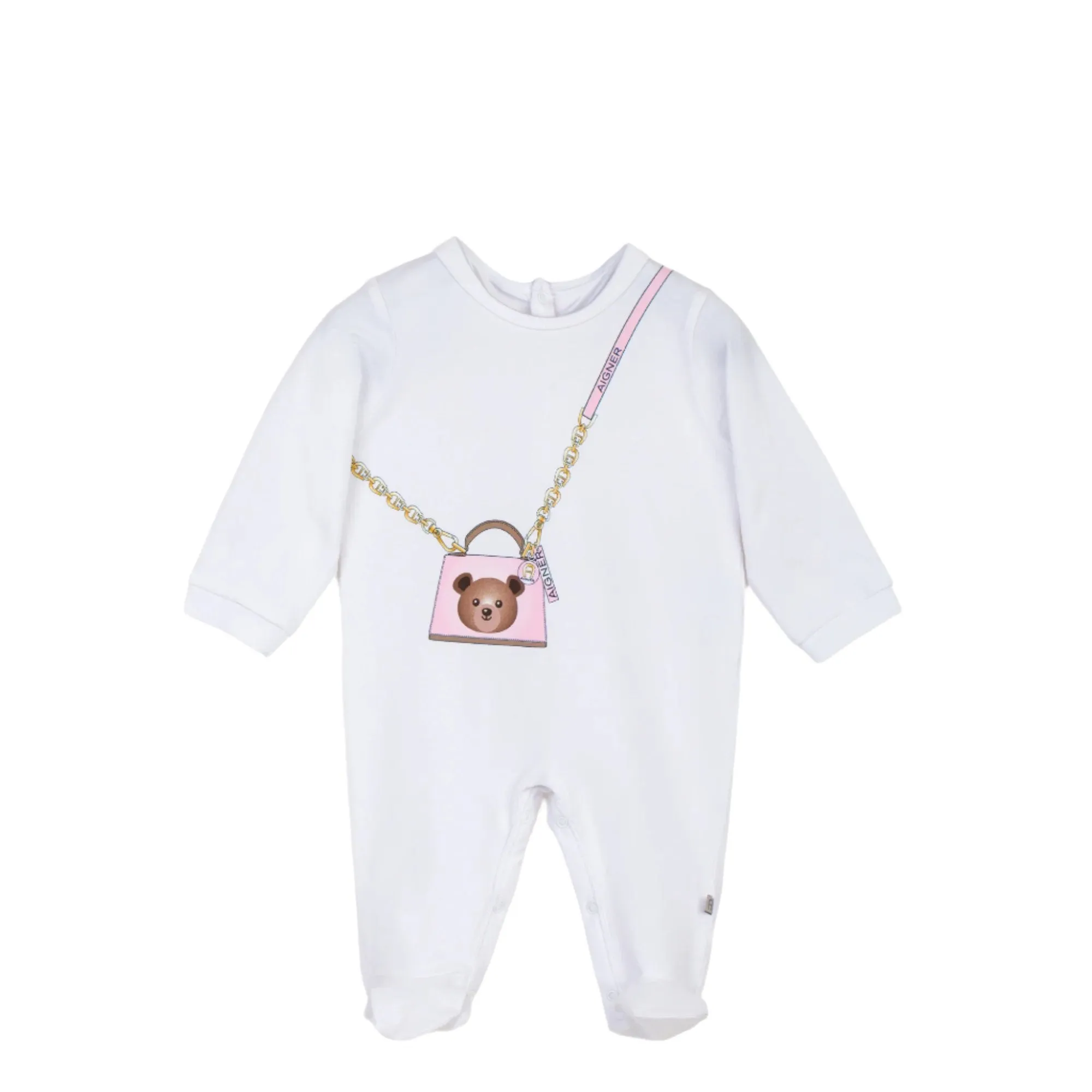 Aigner Kids New Born Girl's Set of  Sleepsuit & Hat