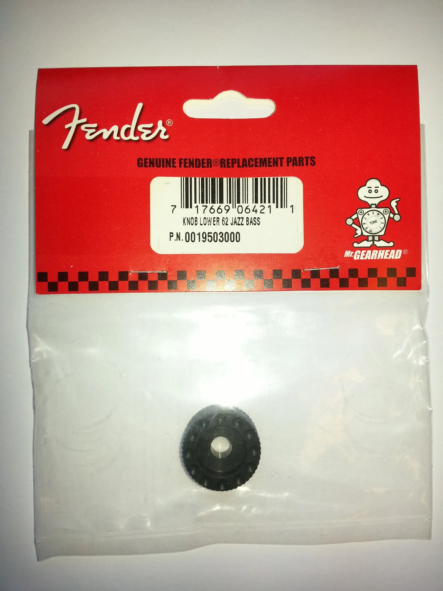 American Vintage '62 Jazz Bass® Lower Control Knob, Black - Genuine Fender