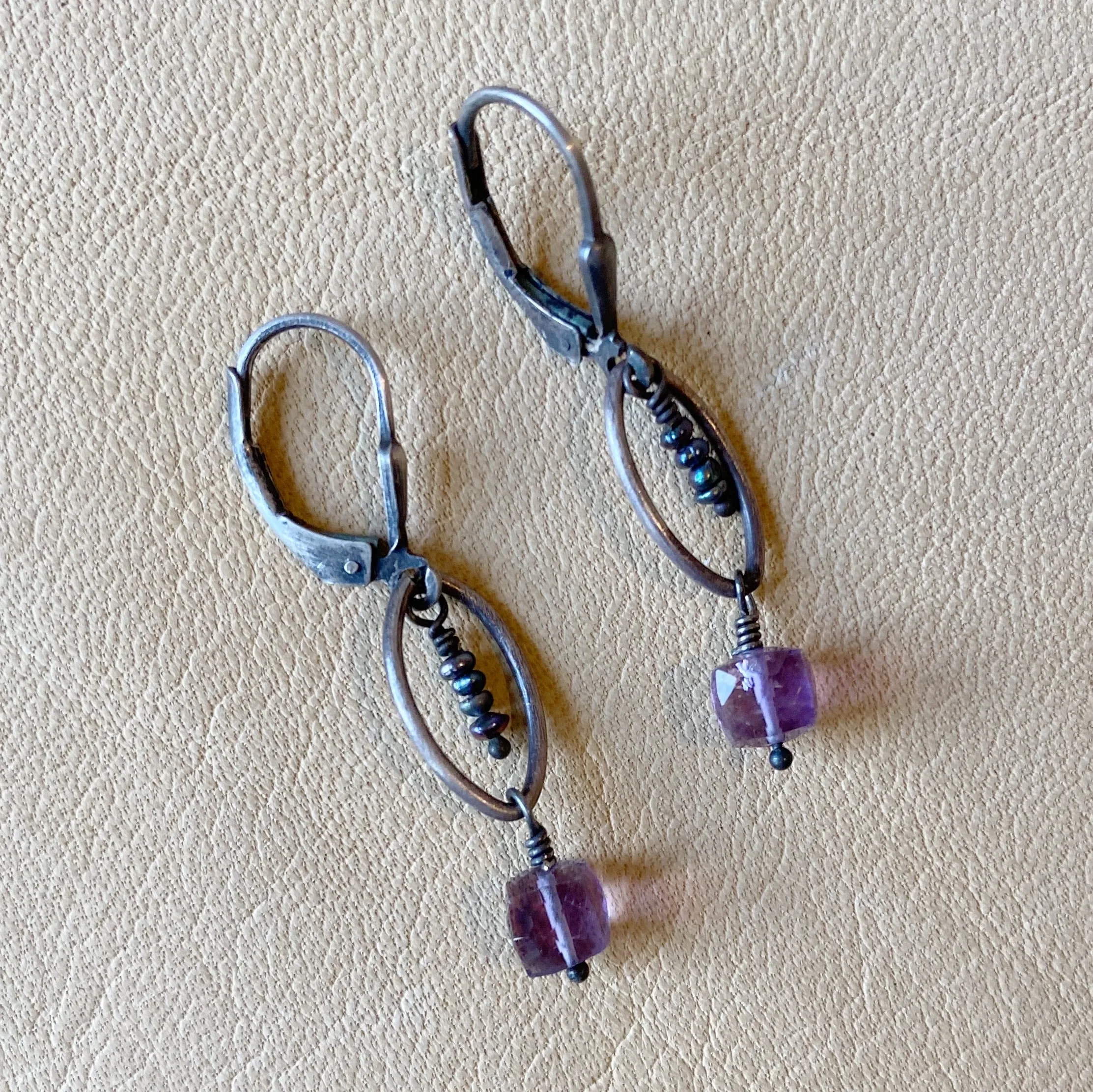 Amethyst Cube Earrings
