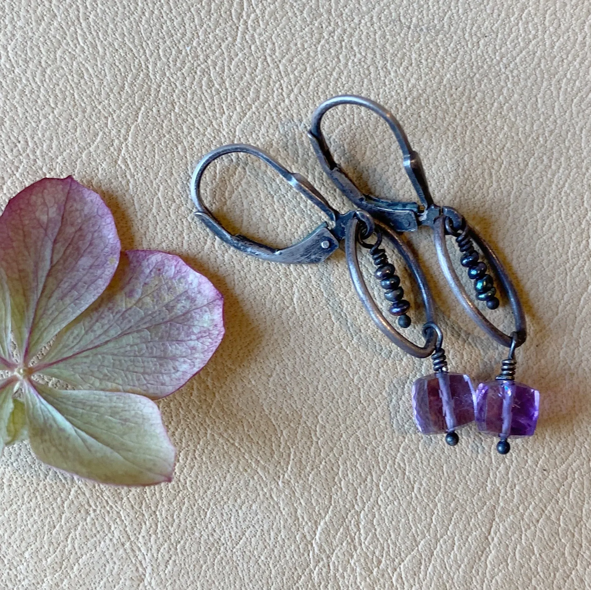Amethyst Cube Earrings
