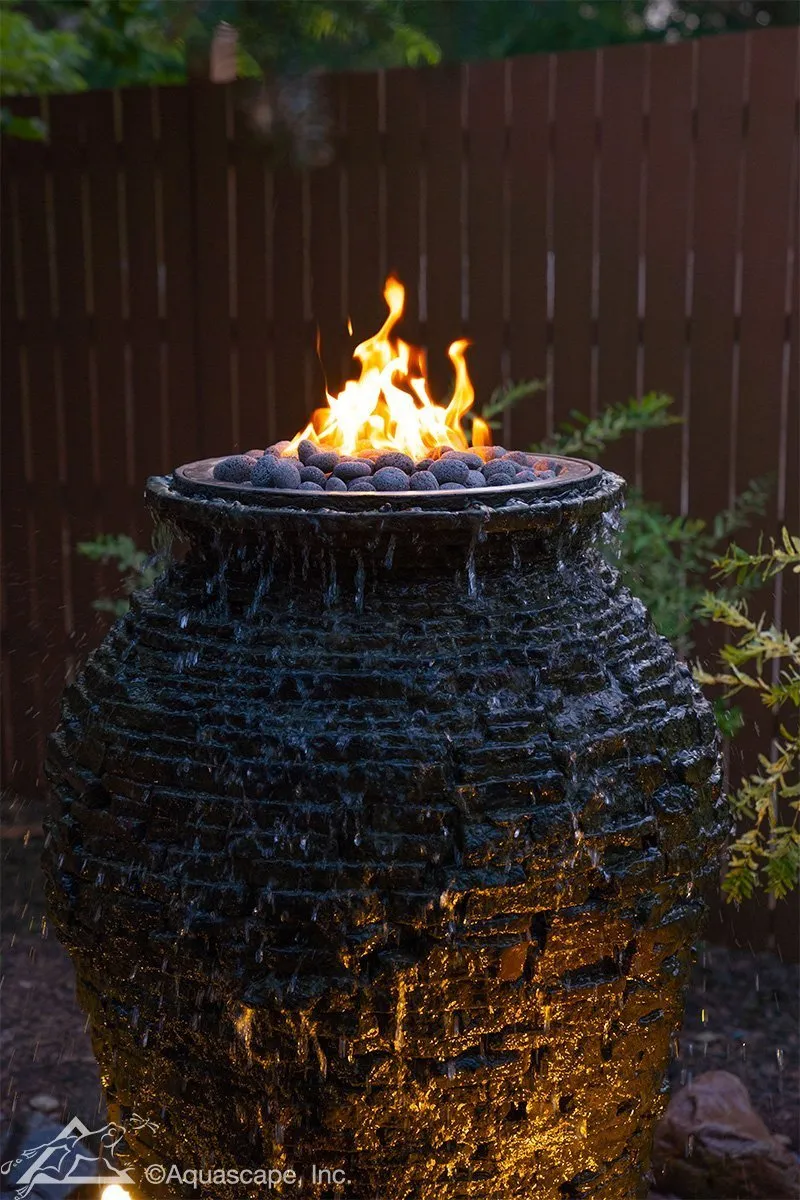 Aquascape Fire and Water Stacked Slate Urn Large