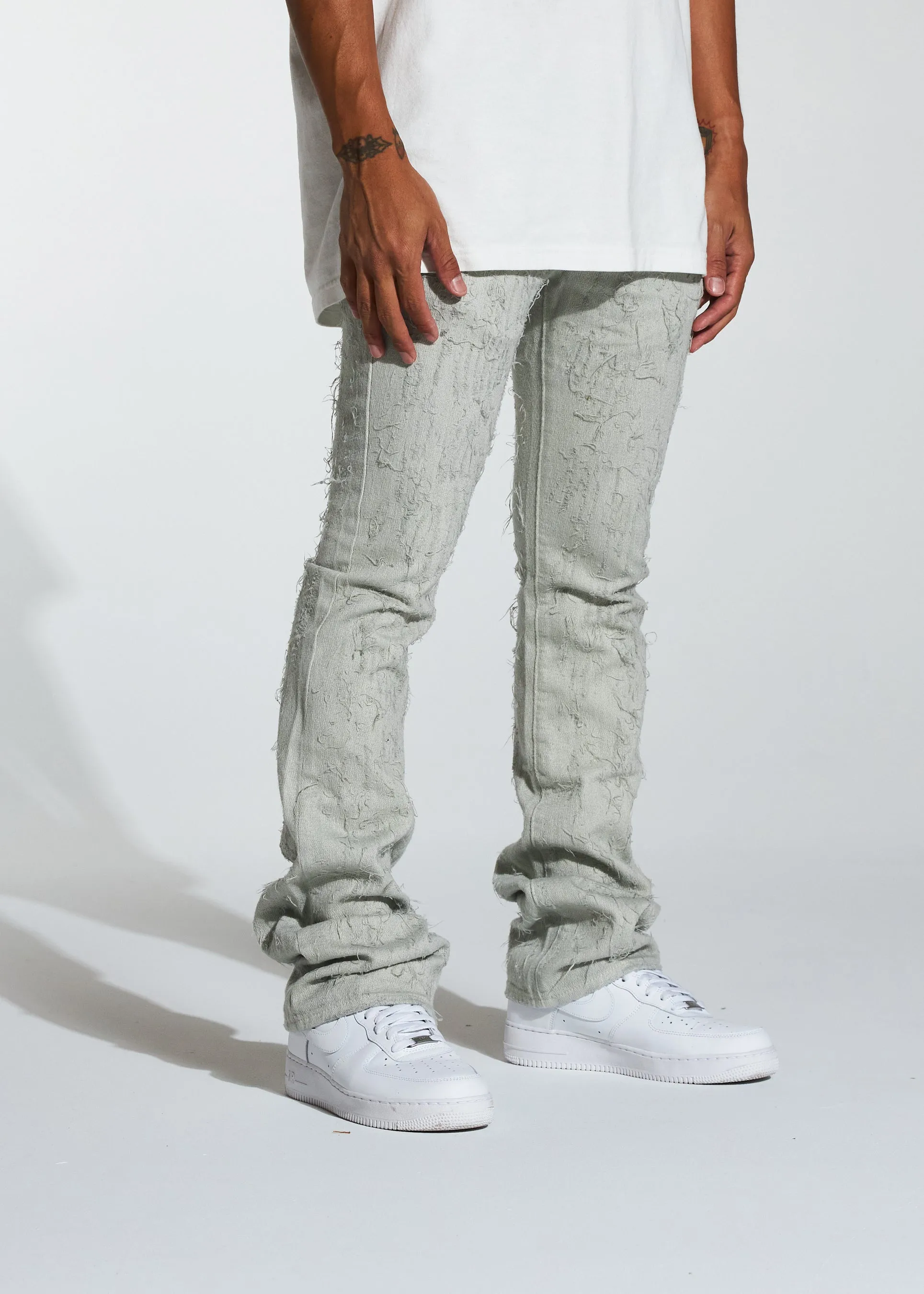 Arctic Stacked Flare Denim (Cream)