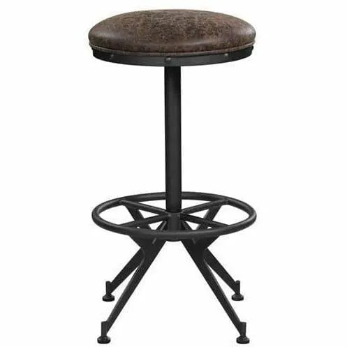 Backless Upholstered Bar Stools Two-Tone Brown (Set Of 2)