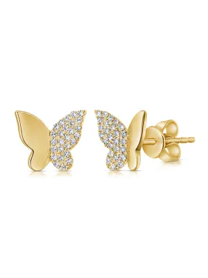Bella Butterfly Stud Earrings 14K