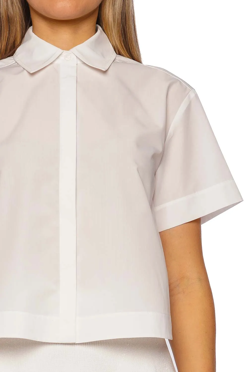 Bernie White Pleated Short Sleeve Shirt