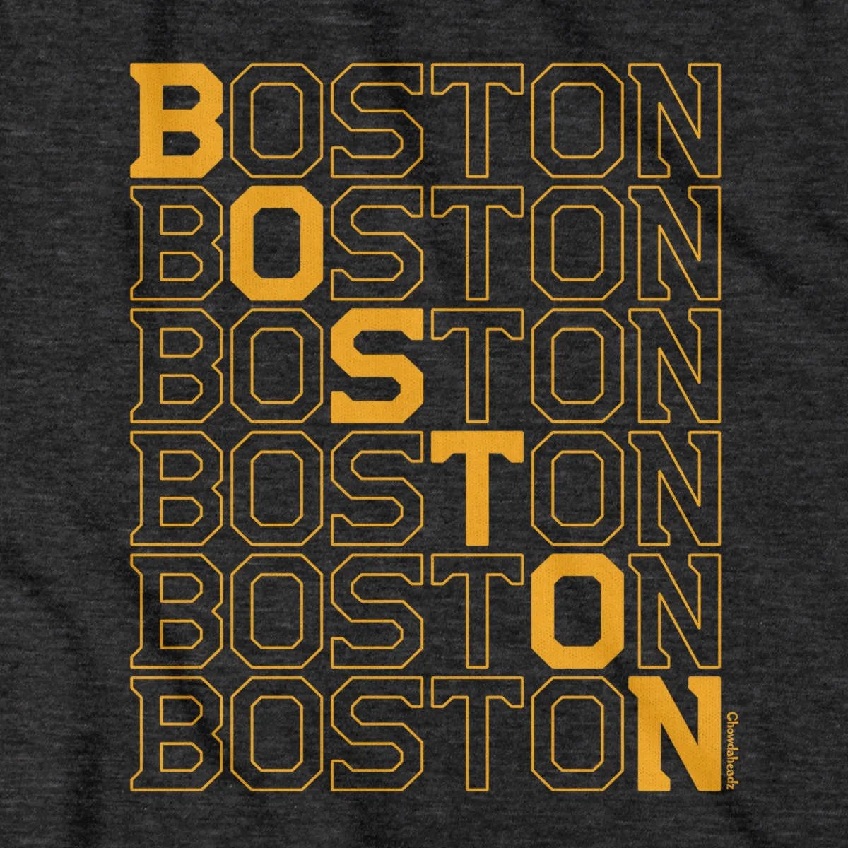 Black & Gold Boston Stacked T-Shirt