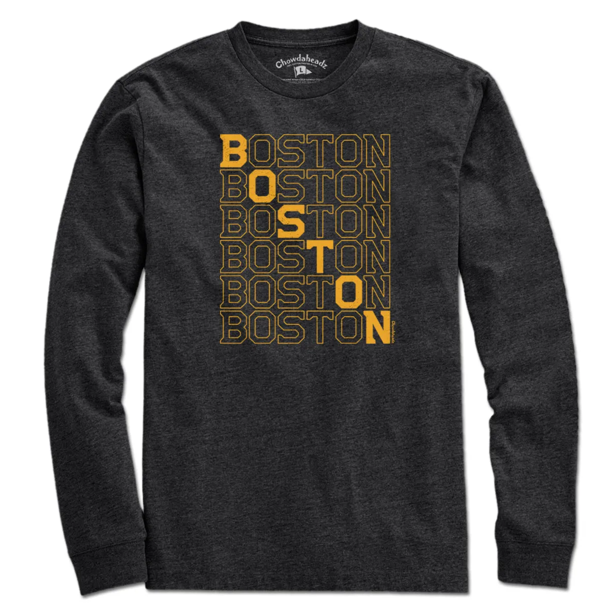 Black & Gold Boston Stacked T-Shirt