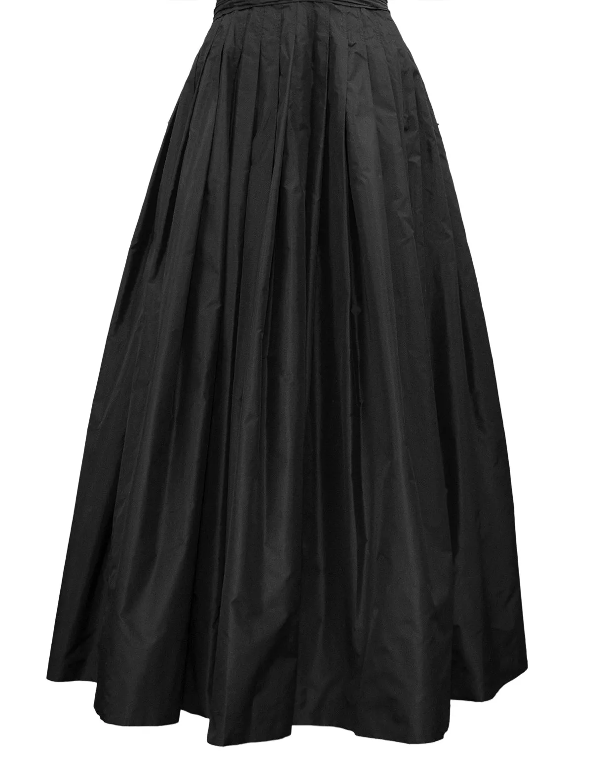 Black Strapless Taffeta Tea Length Dress from Autumn 1986 Runway