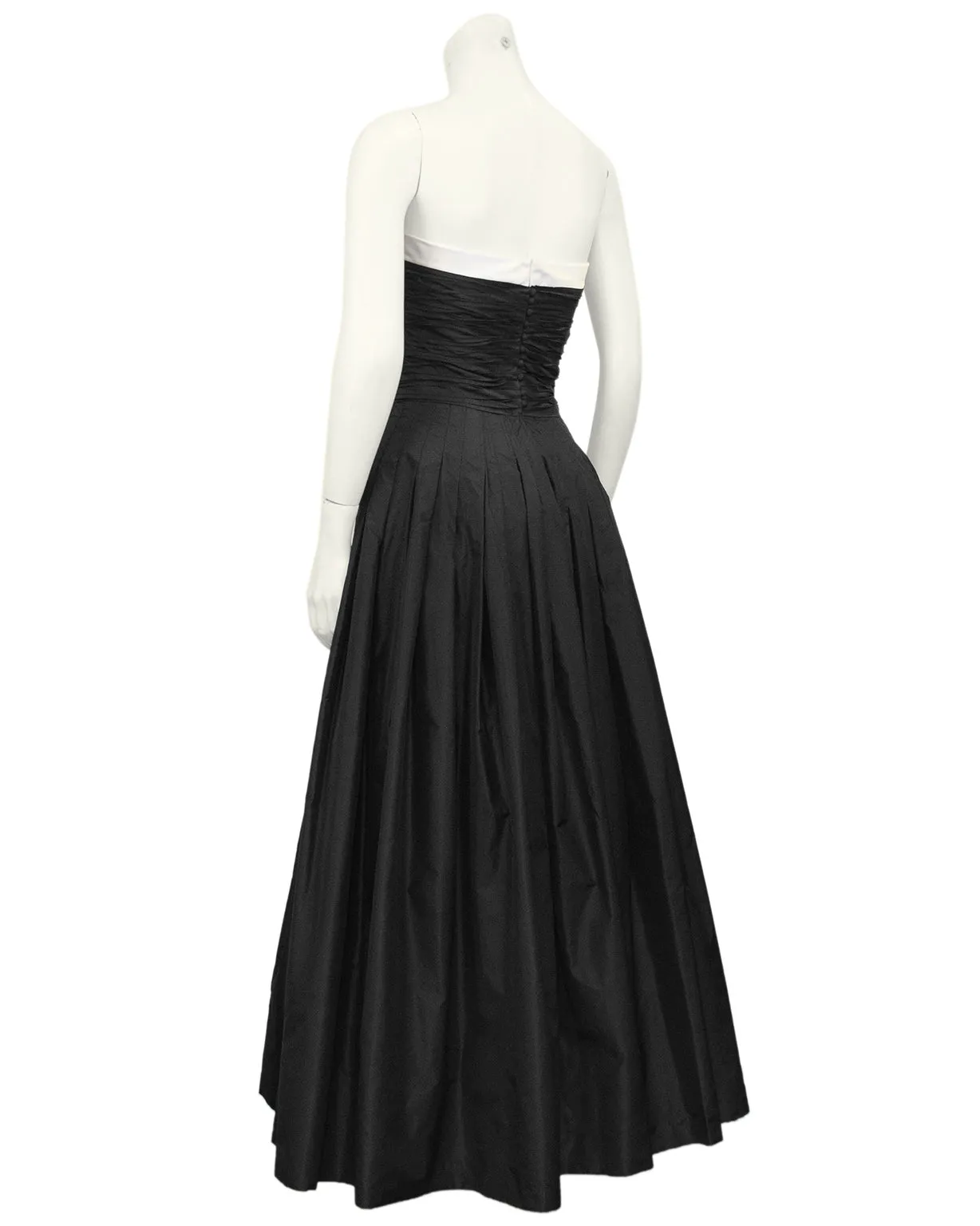 Black Strapless Taffeta Tea Length Dress from Autumn 1986 Runway