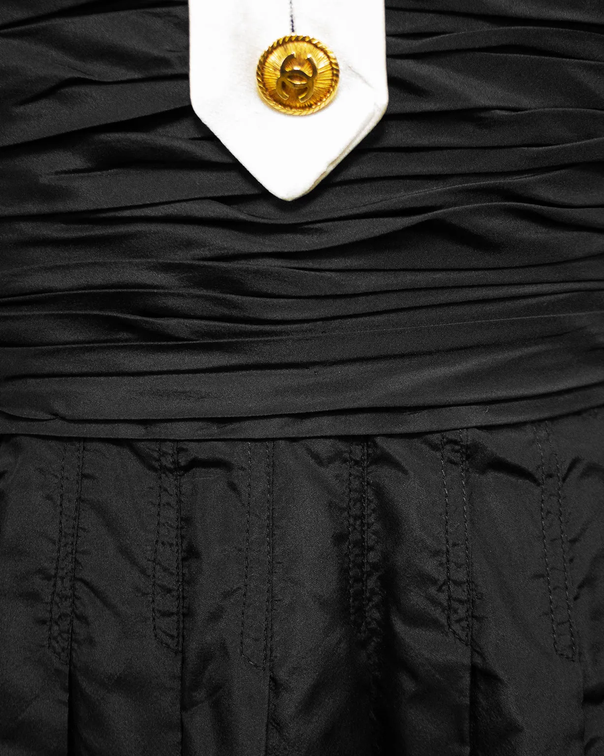 Black Strapless Taffeta Tea Length Dress from Autumn 1986 Runway