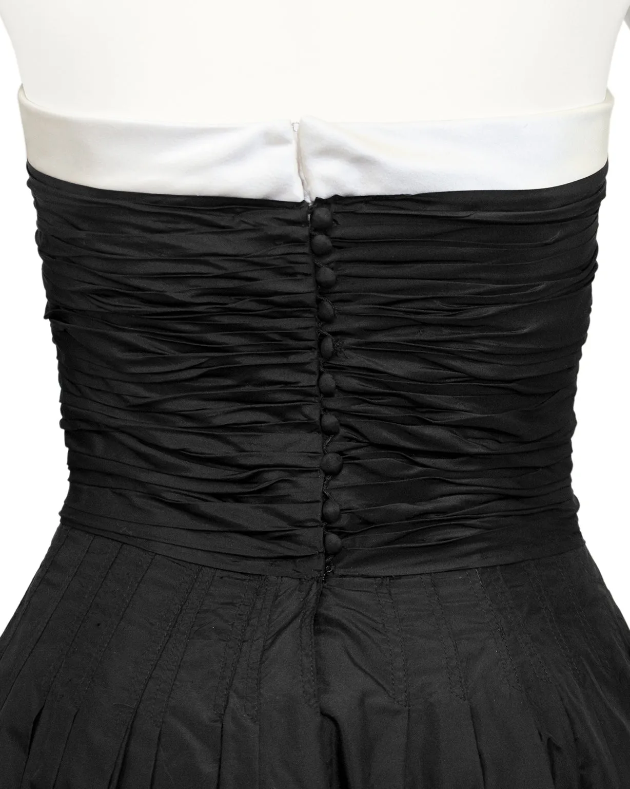 Black Strapless Taffeta Tea Length Dress from Autumn 1986 Runway