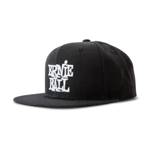Black with White Stacked Logo Hat