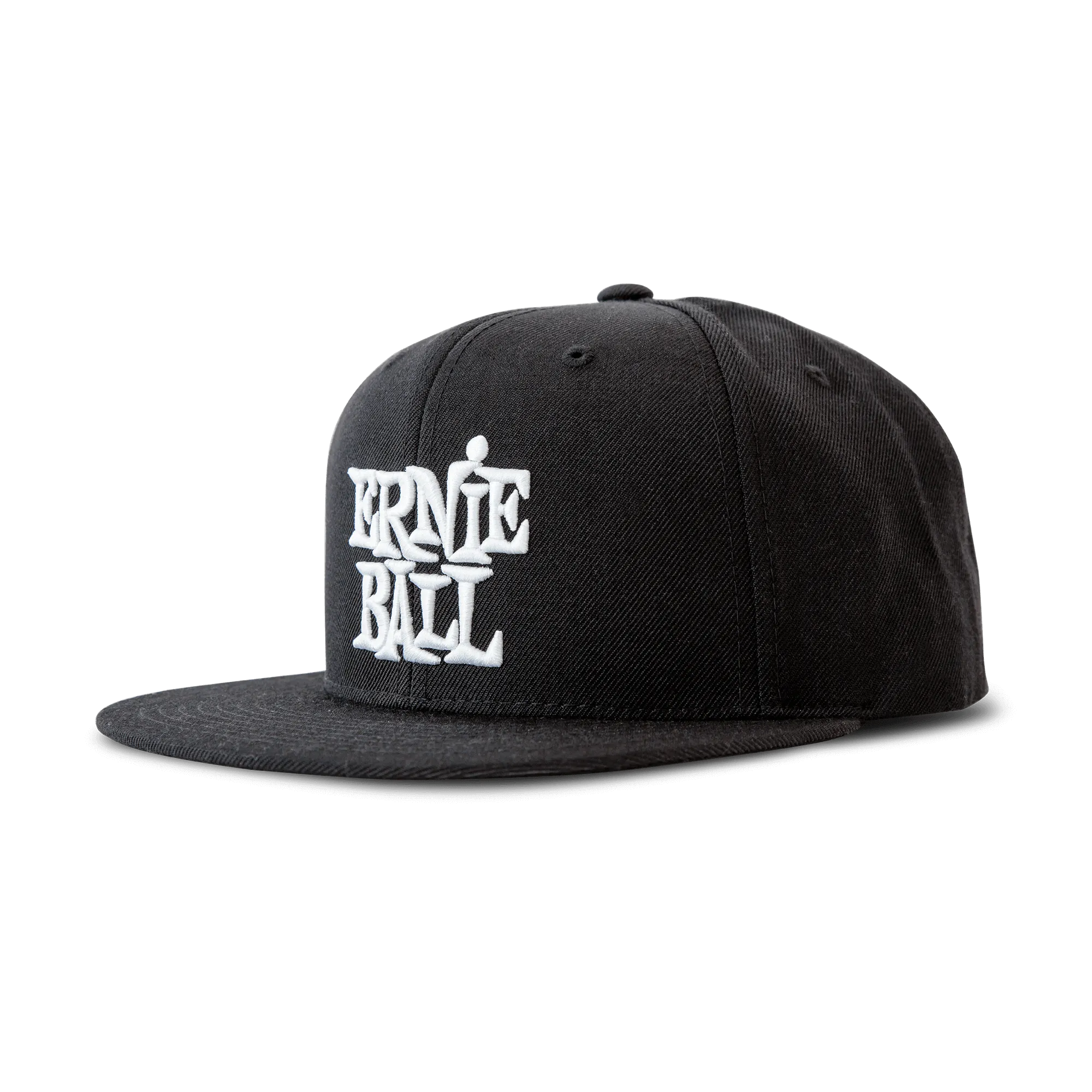Black with White Stacked Logo Hat