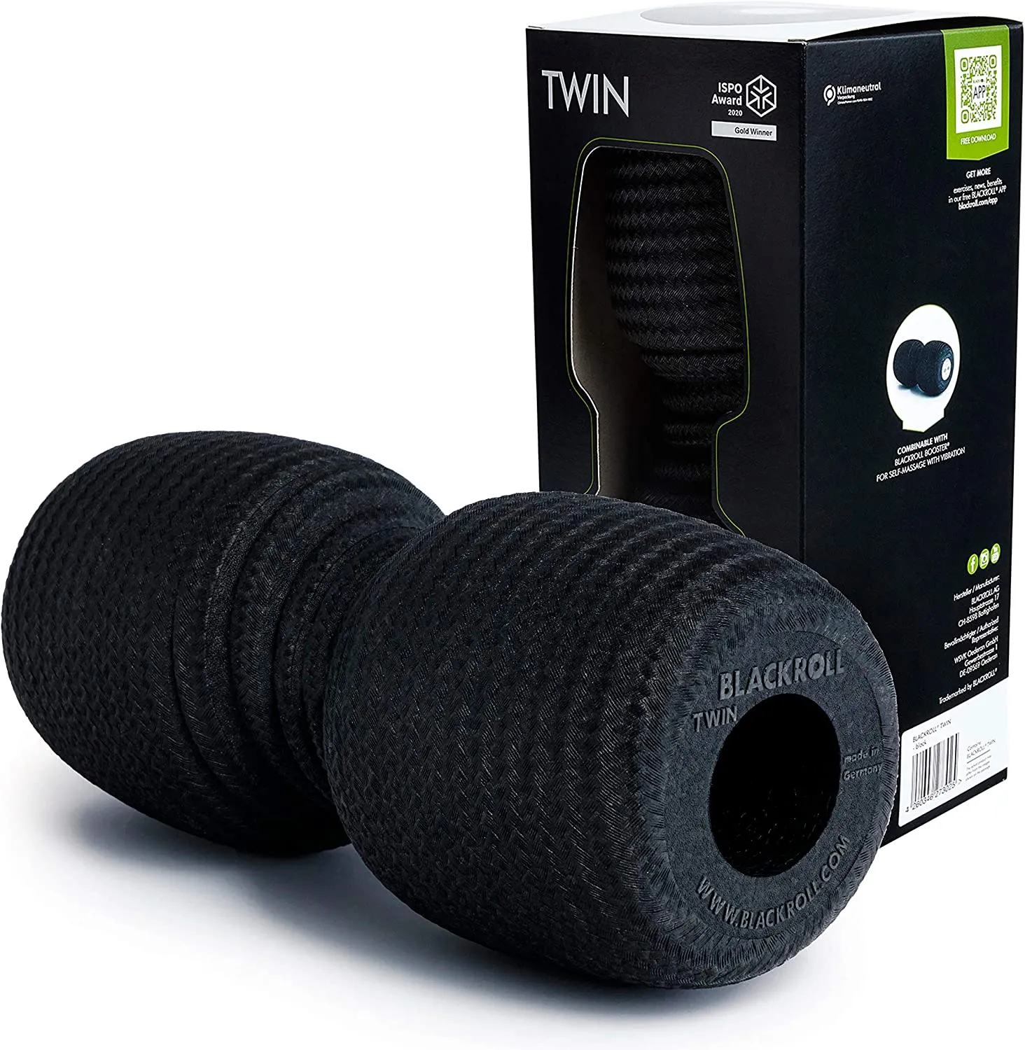 BLACKROLL - Twin Foam Roller, Versatile Combination for Targeted Massage and Relief, Deep Tissue Massager for Back, Neck, and Muscle Recovery