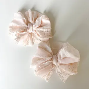 Blush Gold Shimmer Ruffle Clip