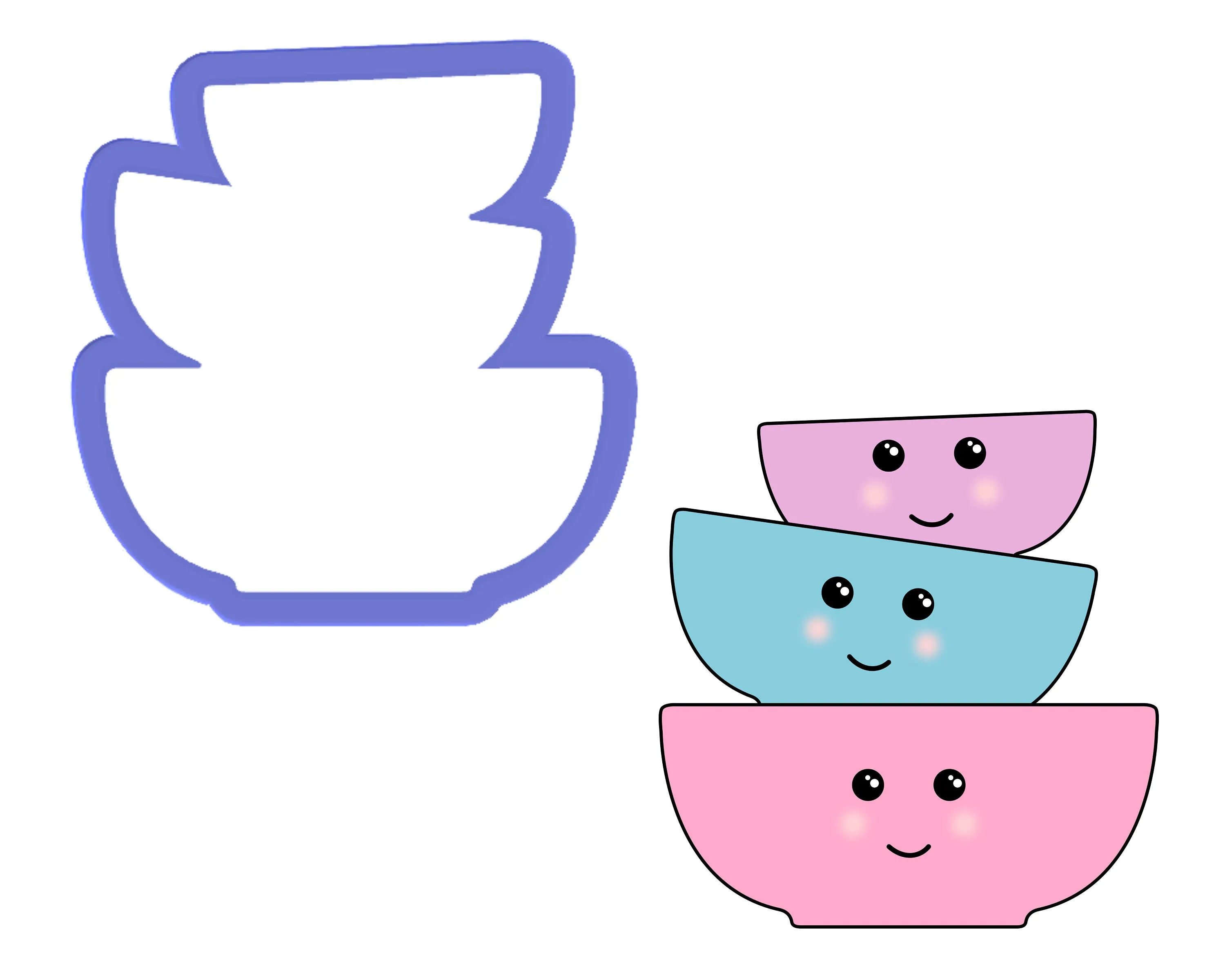 Bowls Stacked Up Cookie Cutter