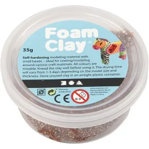 Brown Colour Small Bead Modelling Material With Plastic Tub 35 g