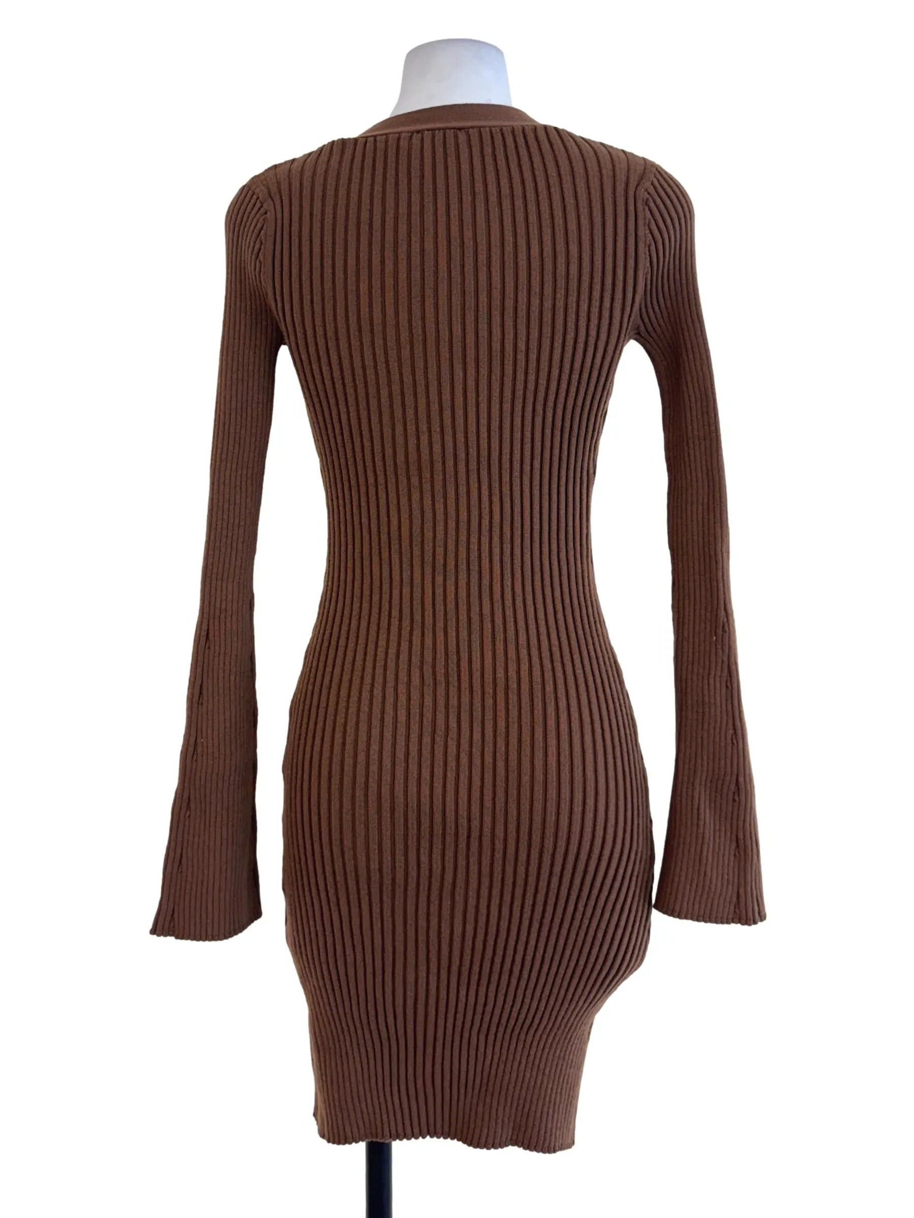 Brown Pleated Dress