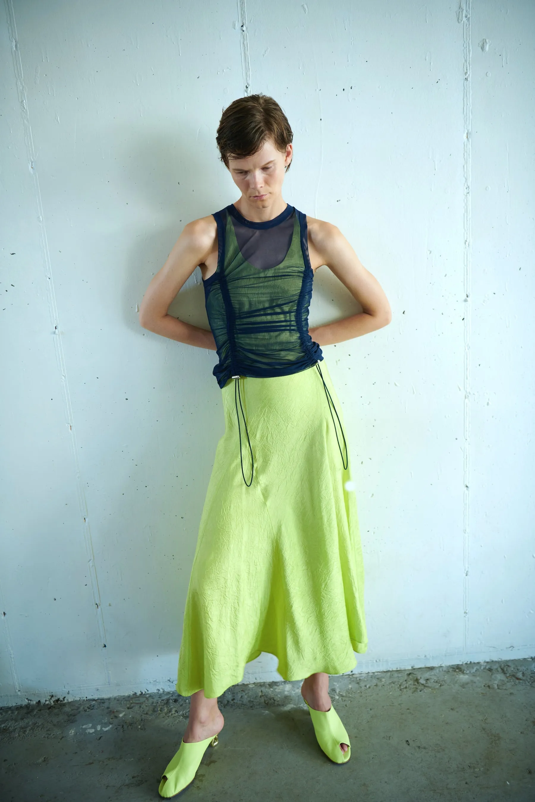 Bungee Gathered Tank - Midnight