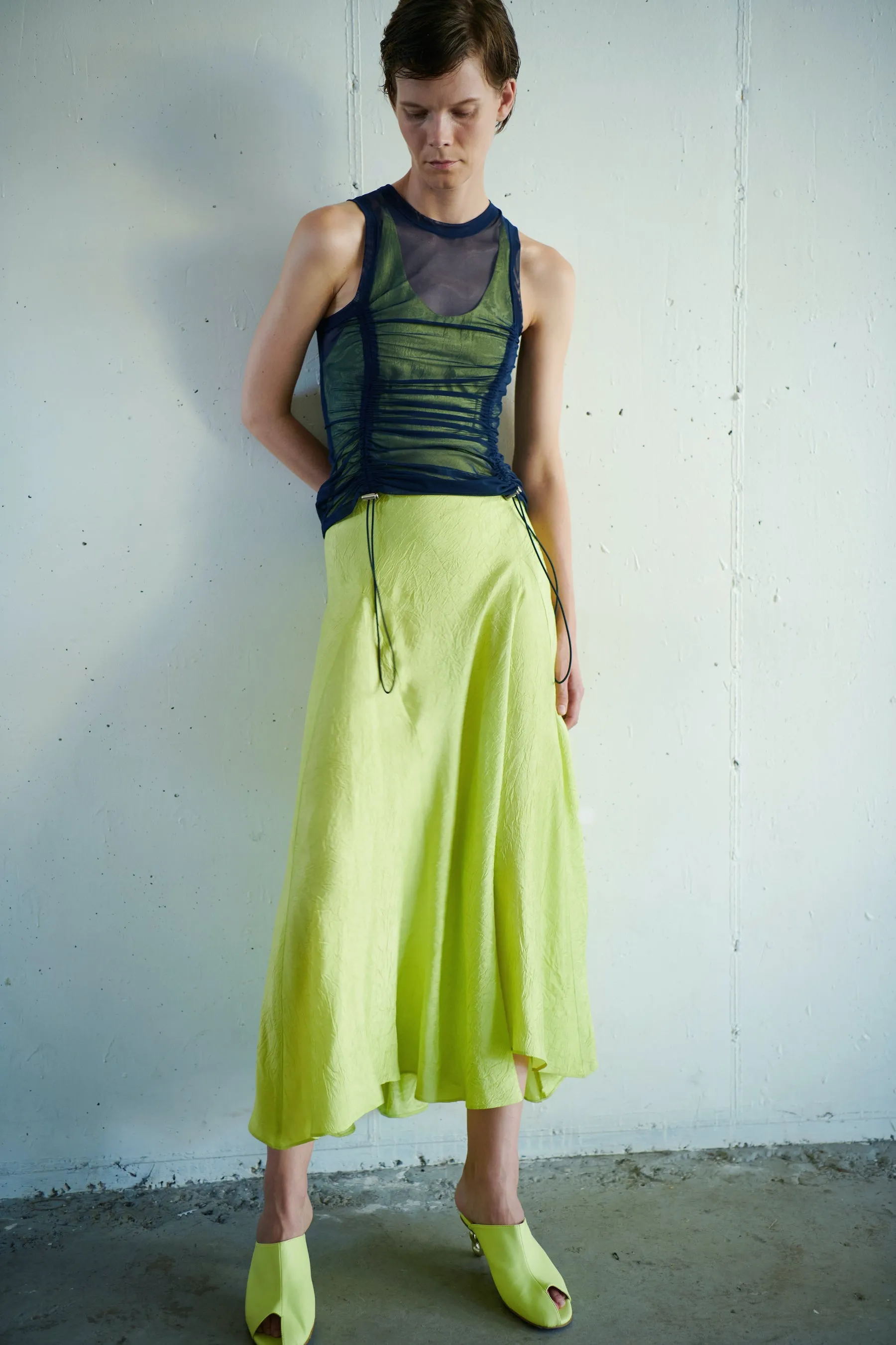Bungee Gathered Tank - Midnight