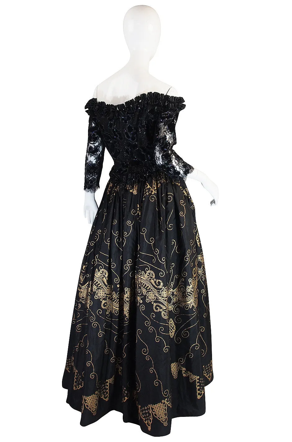 c1980s Hand Painted Zandra Rhodes Gown